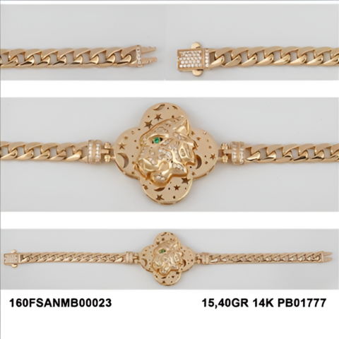 160FSANMB00023 Sarı Altın 14 Ayar 15,40 Gr. Bileklik