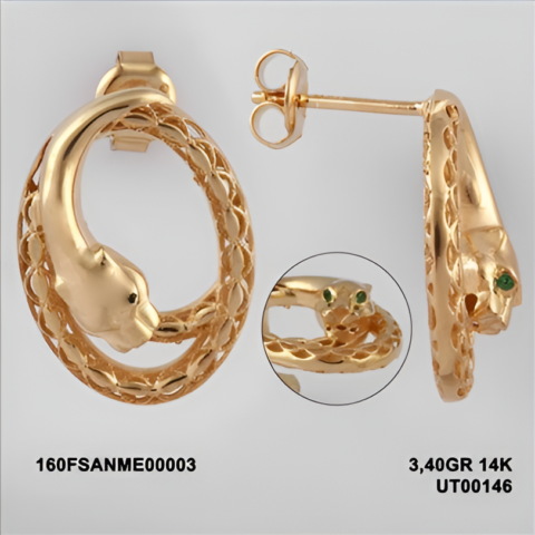 160FSANME00003 Sarı Altın 14 Ayar 3,40 Gr. Küpe