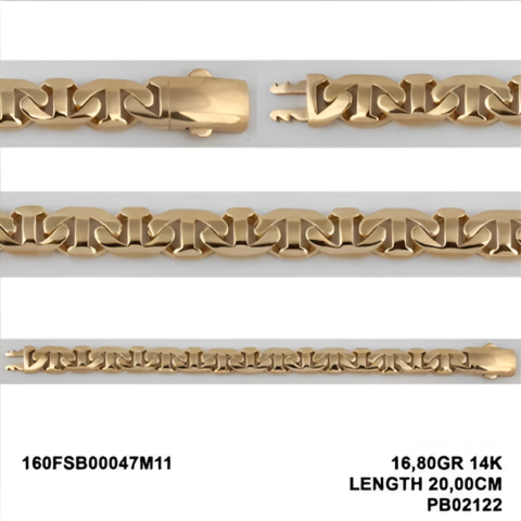 160FSB00047M11 Sarı Altın 14 Ayar 16,80 Gr. Bileklik