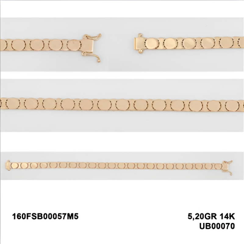160FSB00057M5 Sarı Altın 14 Ayar 5,20 Gr. Bileklik