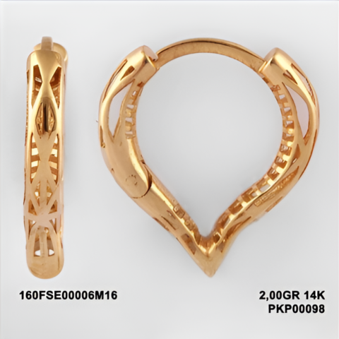 160FSE00006M16 Sarı Altın 14 Ayar 2,00 Gr. Küpe