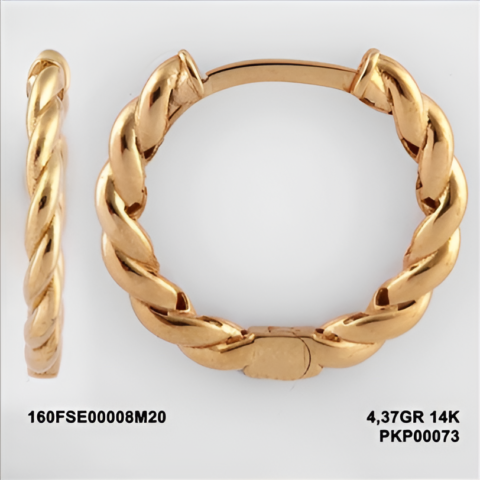 160FSE00008M20 Sarı Altın 14 Ayar 4,37 Gr. Küpe