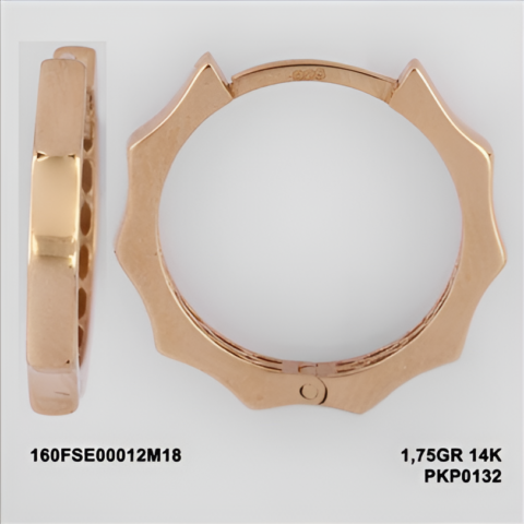 160FSE00012M18 Sarı Altın 14 Ayar 1,75 Gr. Küpe