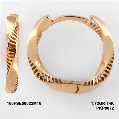 160FSE00022M16 Sarı Altın 14 Ayar 1,72 Gr. Küpe
