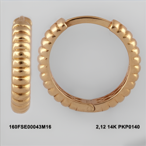 160FSE00043M16 Sarı Altın 14 Ayar 2,12 Gr. Küpe