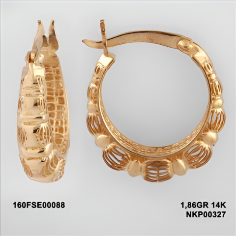 160FSE00088 Sarı Altın 14 Ayar 1,86 Gr. Küpe
