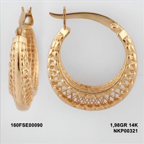 160FSE00090 Sarı Altın 14 Ayar 1,98 Gr. Küpe