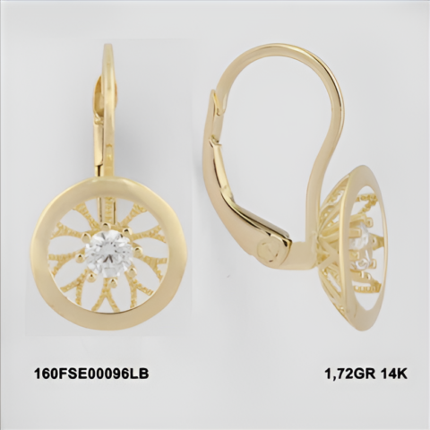 160FSE00096LB Sarı Altın 14 Ayar 1,72 Gr. Küpe