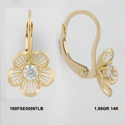 160FSE00097LB Sarı Altın 14 Ayar 1,68 Gr. Küpe
