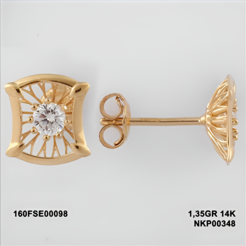160FSE00098 Sarı Altın 14 Ayar 1,35 Gr. Küpe