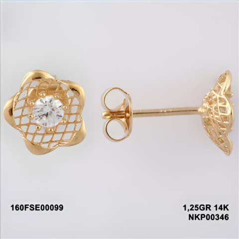 160FSE00099 Sarı Altın 14 Ayar 1,25 Gr. Küpe