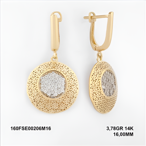 160FSE00206M16 Sarı Altın 14 Ayar 3,78 Gr. Küpe