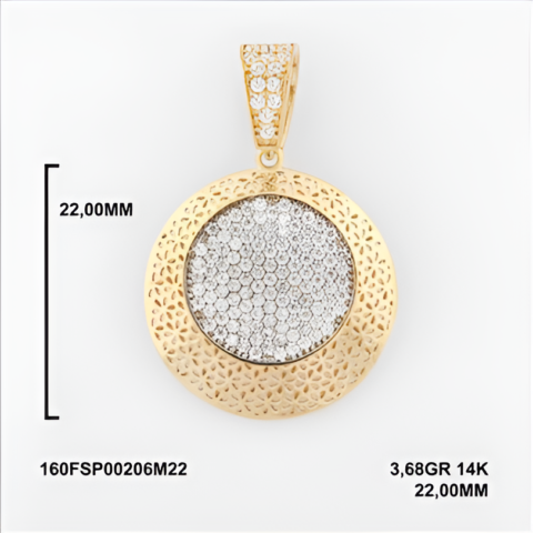 160FSP00206M22 Sarı Altın 14 Ayar 3,68 Gr. Kolye Ucu