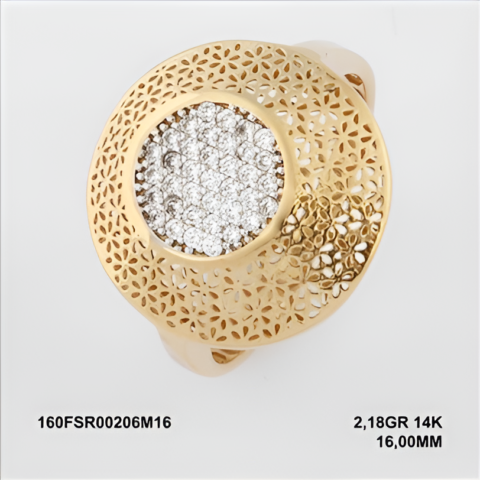 160FSR00206M16 Sarı Altın 14 Ayar 2,18 Gr. Yüzük