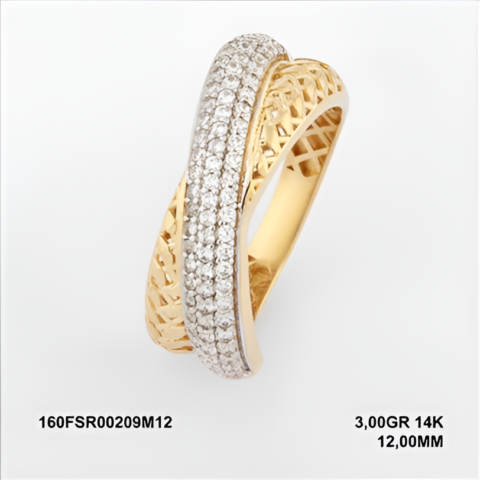160FSR00209M12 Sarı Altın 14 Ayar 3,00 Gr. Yüzük