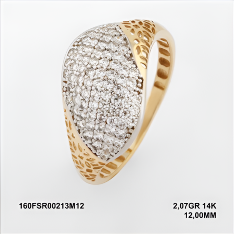 160FSR00213M12 Sarı Altın 14 Ayar 2,07 Gr. Yüzük