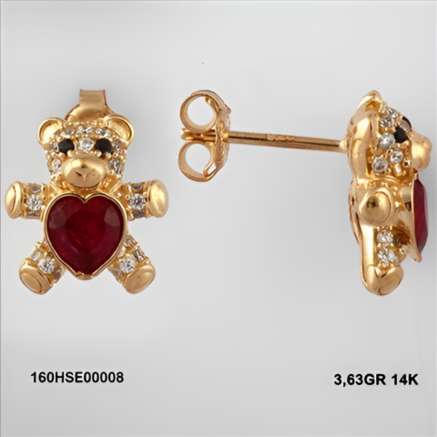 160HSE00008 Kırmızı Altın 14 Ayar 3,63 Gr. Küpe