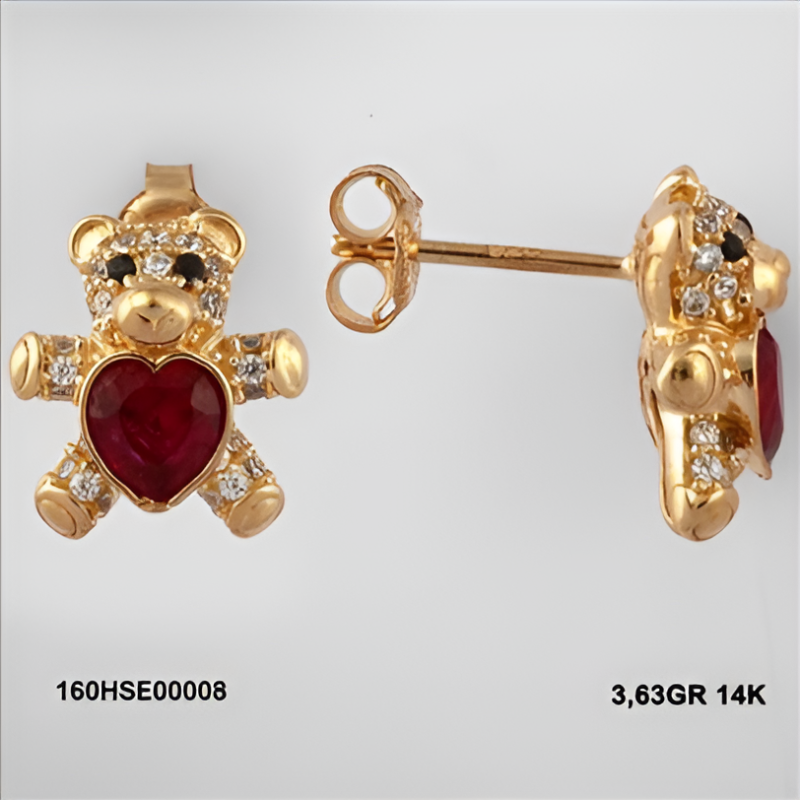 160HSE00008 Kırmızı Altın 14 Ayar 3,63 Gr. Küpe