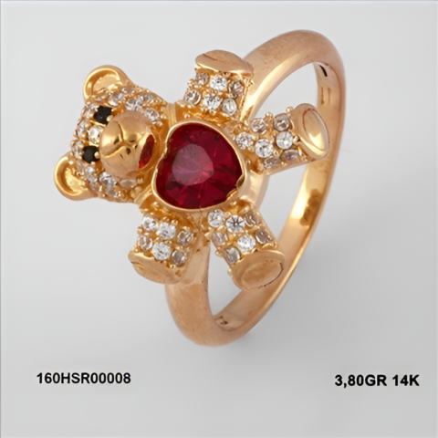 160HSR00008 Kırmızı Altın 14 Ayar 3,80 Gr. Yüzük