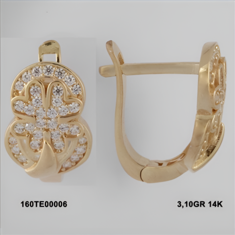 160TE00006 Sarı Altın 14 Ayar 3,1 Gr. Küpe