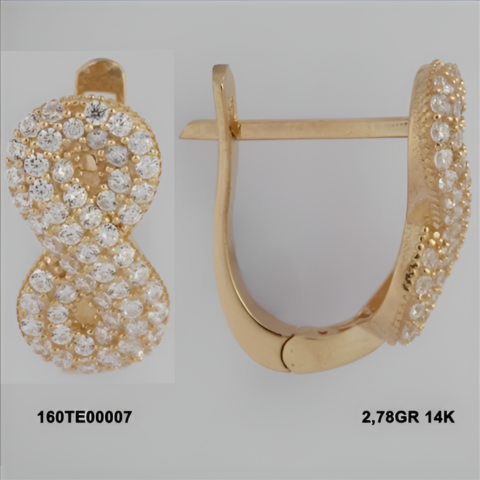 160TE00007 Sarı Altın 14 Ayar 2,78 Gr. Küpe
