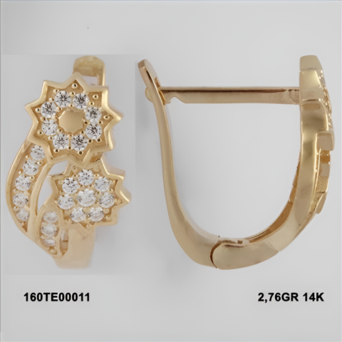 160TE00011 Sarı Altın 14 Ayar 2,76 Gr. Küpe