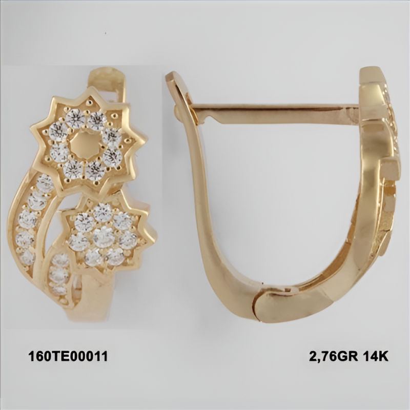 160TE00011 Sarı Altın 14 Ayar 2,76 Gr. Küpe