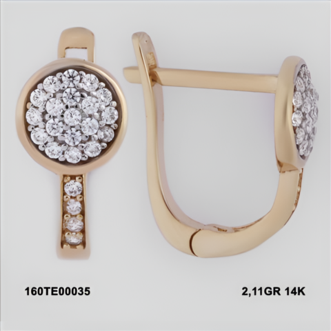 160TE00035 Sarı Altın 14 Ayar 2,11 Gr. Küpe