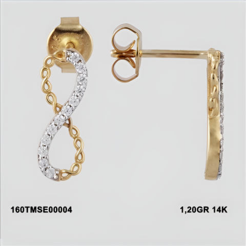 160TMSE00004 Sarı Altın 14 Ayar 1,2 Gr. Küpe