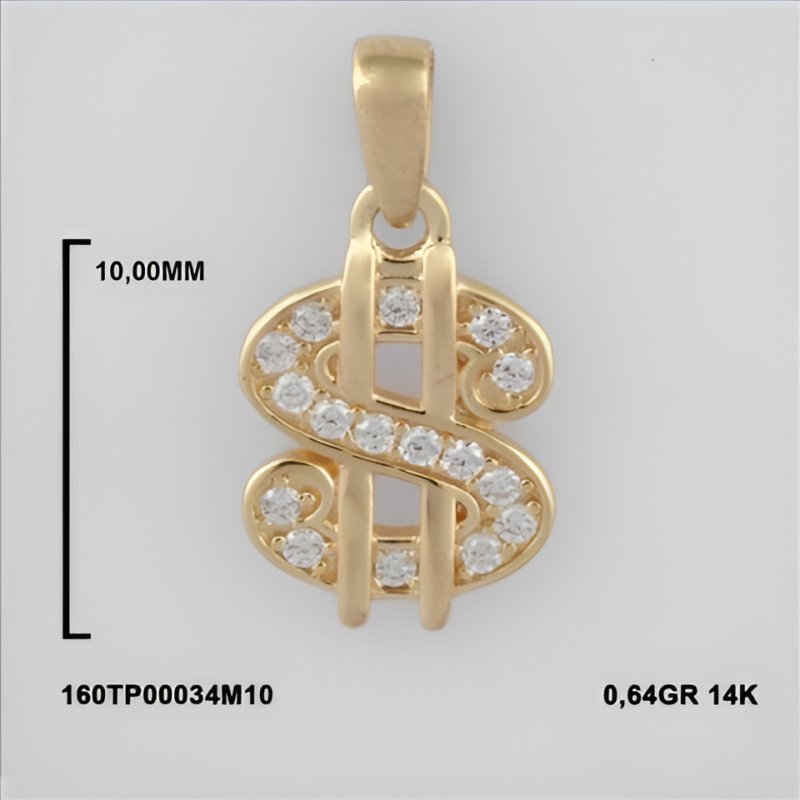 160TP00034M10 Sarı Altın 14 Ayar 0,64 Gr. Kolye Ucu